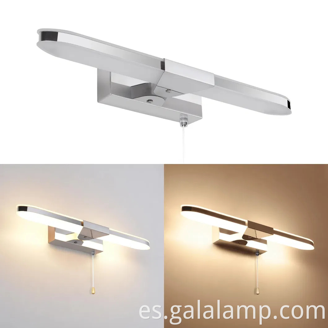 Farto del espejo de relleno LED, interruptor de la cremallera, luz de relleno